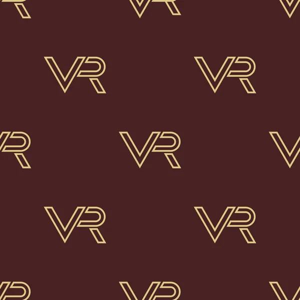 Vector Sin Costura Arqueada Patrón Dorado Con Logotipos Logos Realidad — Archivo Imágenes Vectoriales