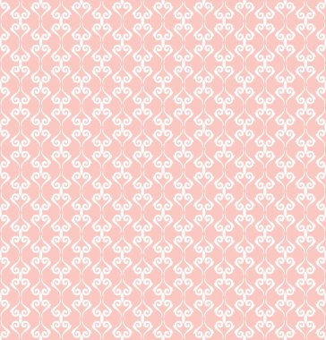 Seamless vector ornament. Modern wavy background. Geometric pink and white modern pattern