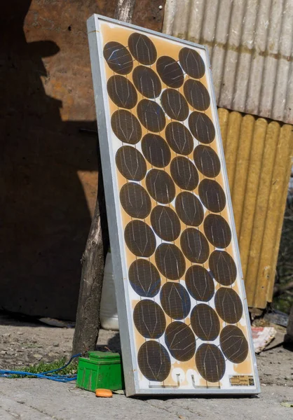 19Th March 2020 Uttarakhand India Closeup Shot Solar Panel Charging — Fotografia de Stock