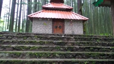 21 Temmuz 2021 Uttarakhand. Deodar Ormanı 'nın ortasında, Hindistan' ın kuzeyindeki Aşağı Himalaya bölgesinde bulunan Lord Shiva Koneshwar Mahadev Tapınağı Dewalsari 'ye adanmış güzel bir tapınak..
