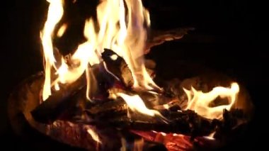 A close upshot of bonfire during winter night in north India.
