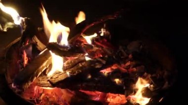 A close upshot of bonfire during winter night in north India.