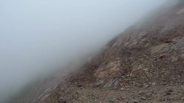 Mist Fog Moving Fast Uphill Direction Mountain Region Himalayas — Vídeos de Stock