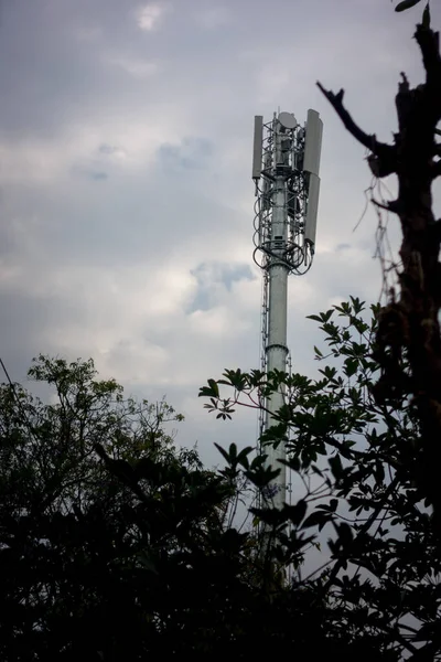 April 2021 Een Gsm Locatie Zendmast Mobiel Basisstation Dehradun Stad — Stockfoto