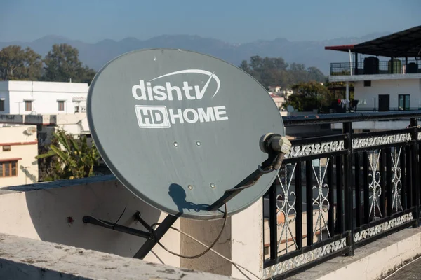 Februari 2022 Dehradun City India Schotel Antenne Satelliet Schotel Antenne — Stockfoto