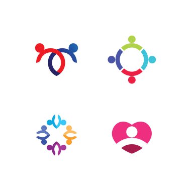 People Icon çalışma grubu ve topluluk logosu Vektör illüstrasyon tasarımı