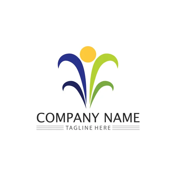Pessoas Grupo Trabalho Ícone Logotipo Comunidade Design Ilustração Vetorial —  Vetores de Stock