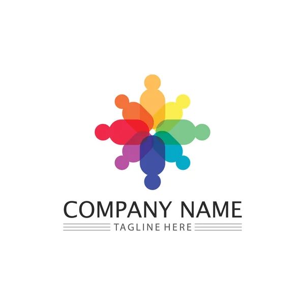 Personnes Icône Groupe Travail Logo Communautaire Illustration Vectorielle — Image vectorielle