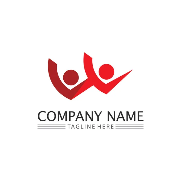 Pessoas Grupo Trabalho Ícone Logotipo Comunidade Design Ilustração Vetorial — Vetor de Stock