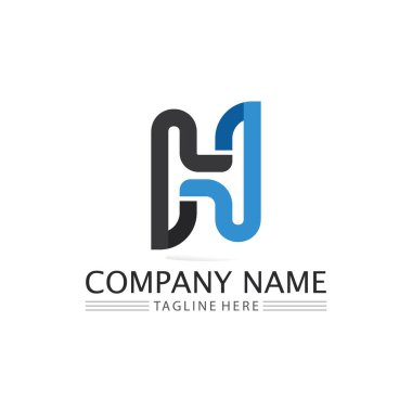 H yazı tipi ve harf tasarımı logo alfabesi vektör imza kimliği