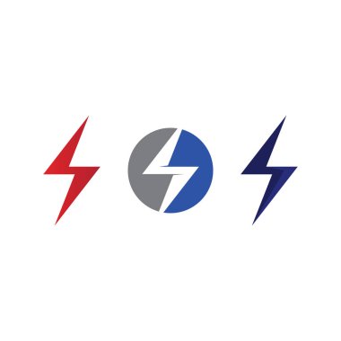 güç vektörü, flaş ogo ve yıldırım ve ikon elektrik illüstrasyon şablonu tasarımı 