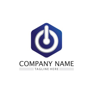 güç vektörü, flaş ogo ve yıldırım ve ikon elektrik illüstrasyon şablonu tasarımı 