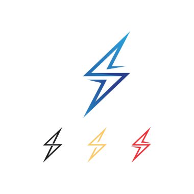 güç vektörü, flaş ogo ve yıldırım ve ikon elektrik illüstrasyon şablonu tasarımı 