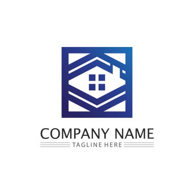 Bina logosu, logosu, ev logosu, mimari, ikon, ikamet ve şehir, kasaba, tasarım ve pencere, mülk, iş logosu, vektör evi
