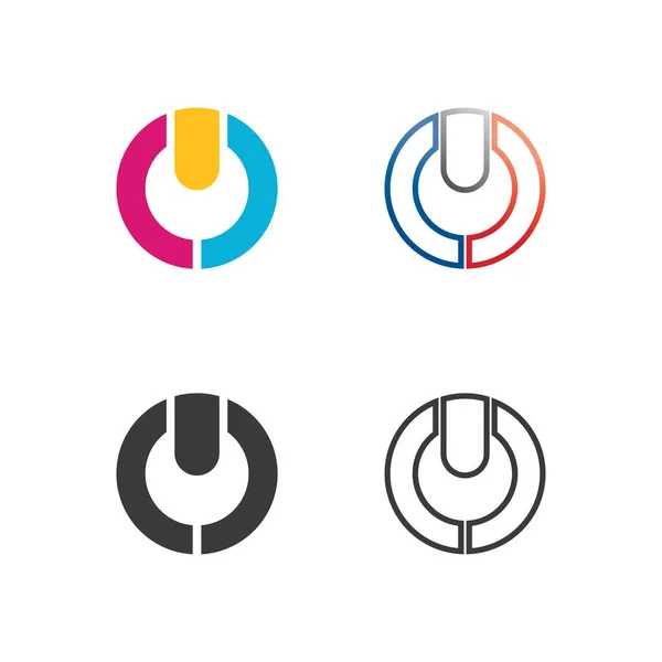 Logo Business Technology Kruh Logo Symboly Vector Design Grafika — Stockový vektor