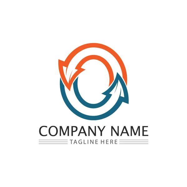 Logotipo Negócio Tecnologia Círculo Logotipo Símbolos Vector Design Gráfico —  Vetores de Stock