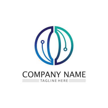 O logo İş Teknolojisi Çemberi logosu ve sembolleri Vektör Tasarımı Grafiği