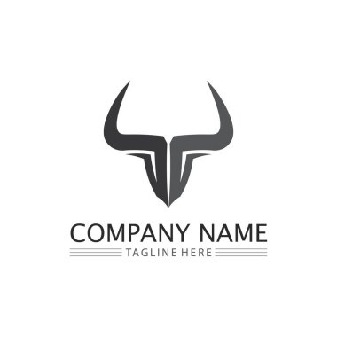 Bufalo başlı inek maskotu logosu spor boynuzu hayvan memelilerinin baş logosu vahşi matador için tasarım vektörü