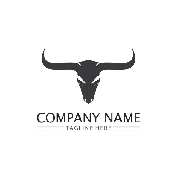 Bull Buffalo Head Cow Animal Mascot Logo Design Vector Sport — Stock Vector