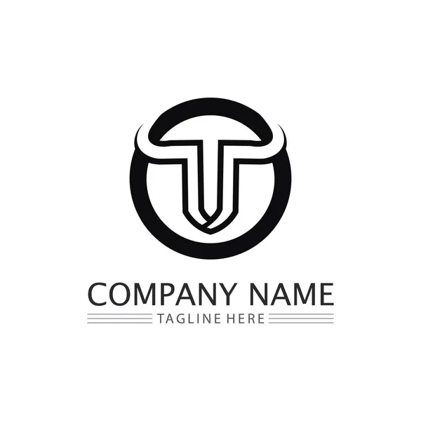 Taureau Tête Buffle Vache Animal Logo Mascotte Vecteur Conception Pour — Image vectorielle