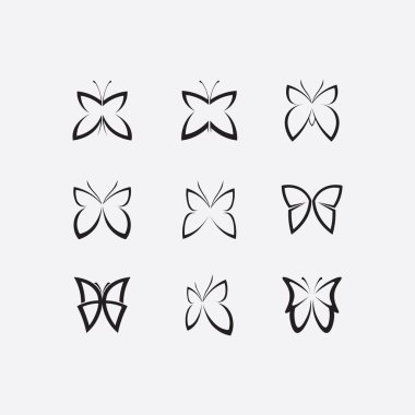 Vektör Kelebek kavramsal basit, renkli ikon. Logo. Vektör illüstrasyonu