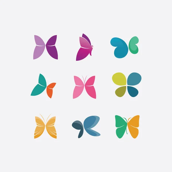 Vector Butterfly Conceptual Simple Icono Colorido Logo Ilustración Del Vector — Archivo Imágenes Vectoriales