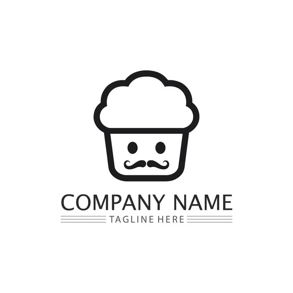 Cakes Bakery Icon Logo Design Food Vector Bread Vector Symbol — Stockový vektor