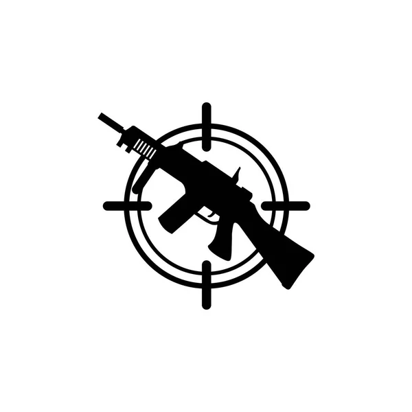 Pistola Logo Ejército Soldado Francotirador Disparo Vector Diseño Ilustración Militar — Archivo Imágenes Vectoriales