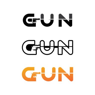 Silah logosu ve asker keskin nişancı vektör vurdu. 