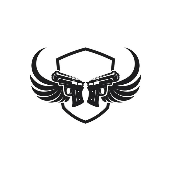 Логотип Оружия Армейский Солдат Снайпер Выстрелил Вектор Дизайн Иллюстрация Военный — стоковый вектор