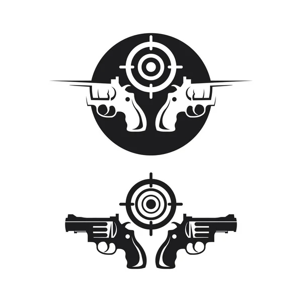 Pistola Logo Ejército Soldado Francotirador Disparo Vector Diseño Ilustración Militar — Archivo Imágenes Vectoriales