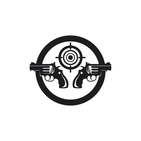 Pistola Logo Ejército Soldado Francotirador Disparo Vector Diseño Ilustración Militar — Archivo Imágenes Vectoriales