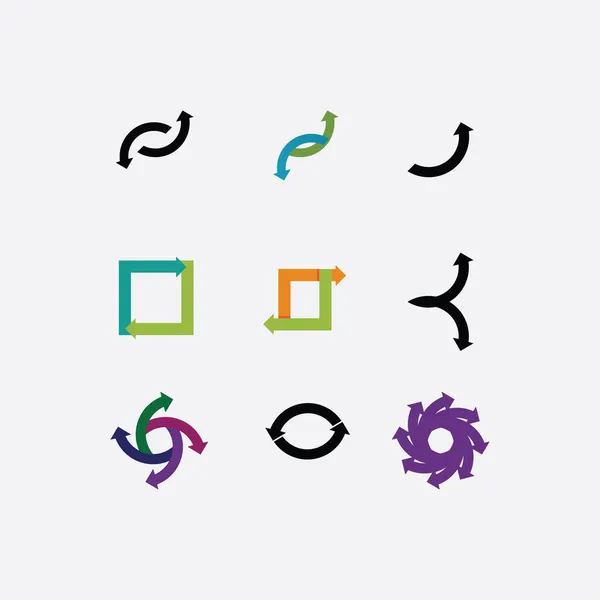 Šipky Ikony Logo Design Tvar Music Play Tlačítko Abstraktní Ikona — Stockový vektor