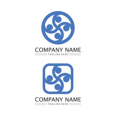 People Community, care group network ve sosyal simge tasarım şablonu