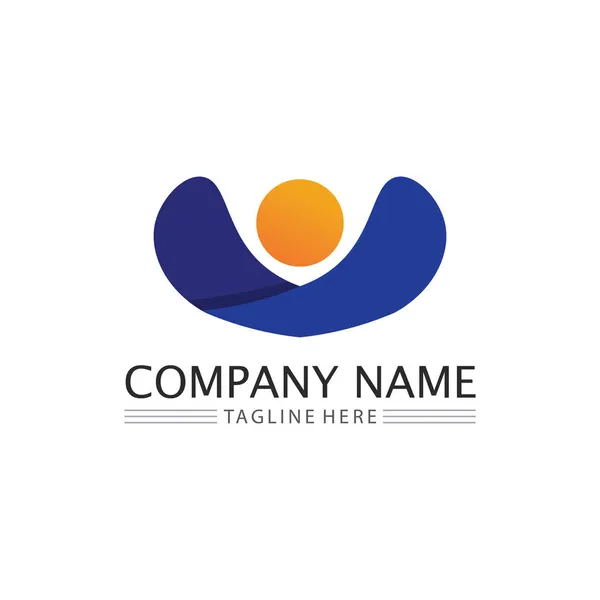 Logotipo Comunidad Personas Equipo Trabajo Vector Negocio Logotipo Grupo Diseño — Vector de stock