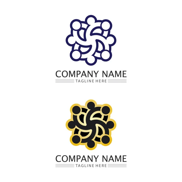 Community Logo People Work Team Business Vector Logo Design Group — Stock Vector