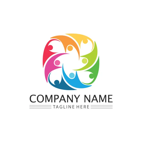 People Logo Team Succes People Work Group Community Group Company — Stock Vector