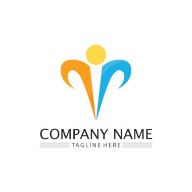 Halkın logosu, ekibi, başarısı, çalışanlar, grup ve topluluk, şirket ve iş logosu vektörü ve tasarım bakımı, aile simgesi logosu başarısı