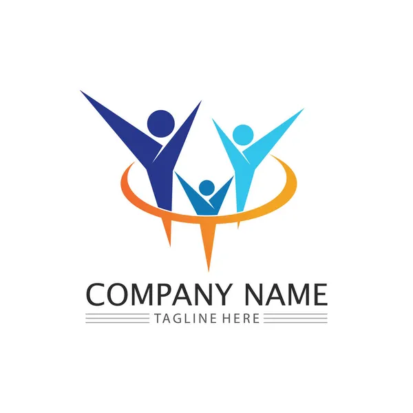 People Logo Team Succes People Work Group Community Group Company — Stock Vector