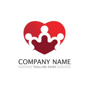 People Icon çalışması ve topluluk grubu Vektör illüstrasyon tasarım logosu