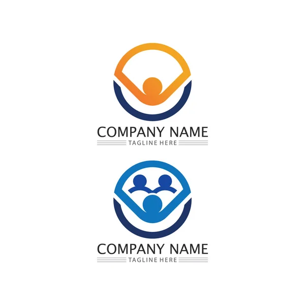 Menschen Ikone Arbeit Und Gemeinschaft Gruppe Vector Illustration Design Logo — Stockvektor