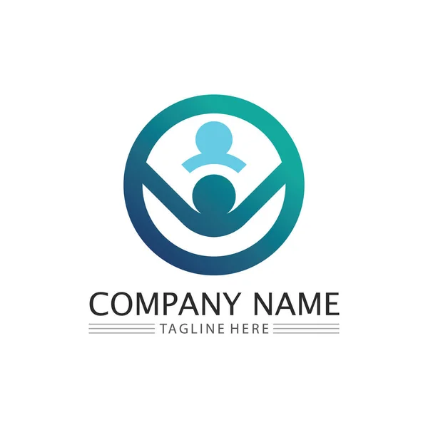 Pessoas Trabalho Ícone Grupo Comunitário Logotipo Design Ilustração Vetorial —  Vetores de Stock