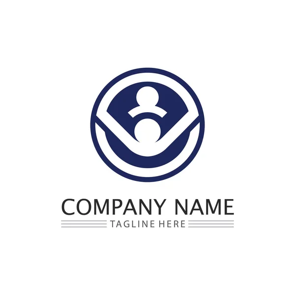 Pessoas Trabalho Ícone Grupo Comunitário Logotipo Design Ilustração Vetorial — Vetor de Stock