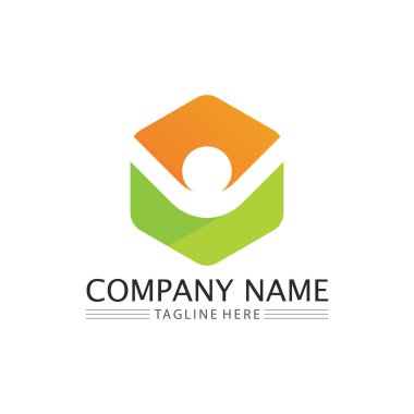 İnsan logosu ve topluluk simgesi çalışma grubu Vektör illüstrasyon tasarımı