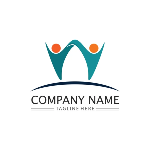 Logotipo Pessoas Comunidade Grupo Trabalho Ícone Design Ilustração Vetorial — Vetor de Stock