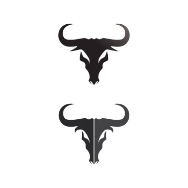 Boğa ve bufalo başlı inek maskotu logosu spor boynuzu hayvan memelilerinin baş logosu vahşi matador için tasarım vektörü