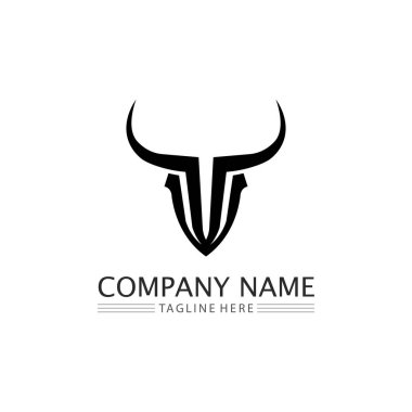 Boğa ve bufalo başlı inek maskotu logosu spor boynuzu hayvan memelilerinin baş logosu vahşi matador için tasarım vektörü