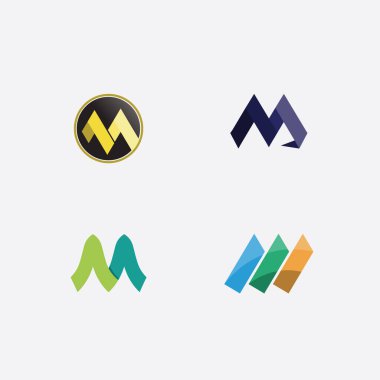 M Harfi Logo Şablonu iş ve kimlik tasarım logosu