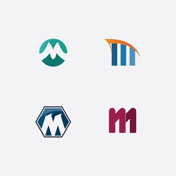 M字母标识模板矢量图形设计标志 用于商业和身份识别 — 图库矢量图片