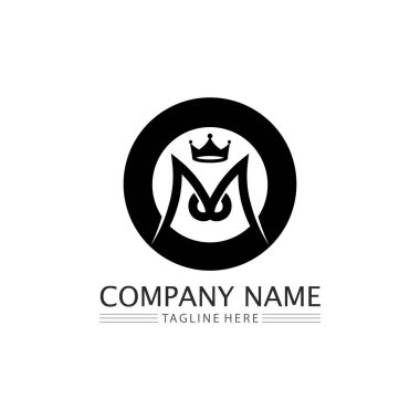 M Harfi ve yazı tipi Logo Şablonu iş ve kimlik tasarım logosu